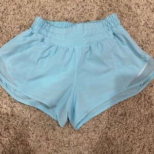 Light blue lululemon hotty hot shorts